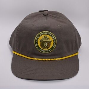 Smokey The Bear Only You Can Prevent Forest Fires Rope Snapback Hat Cap Brown